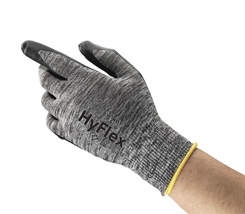 Ansell 11-601 Hyflex Palm-side Coated Black/Grey Gloves Size 6